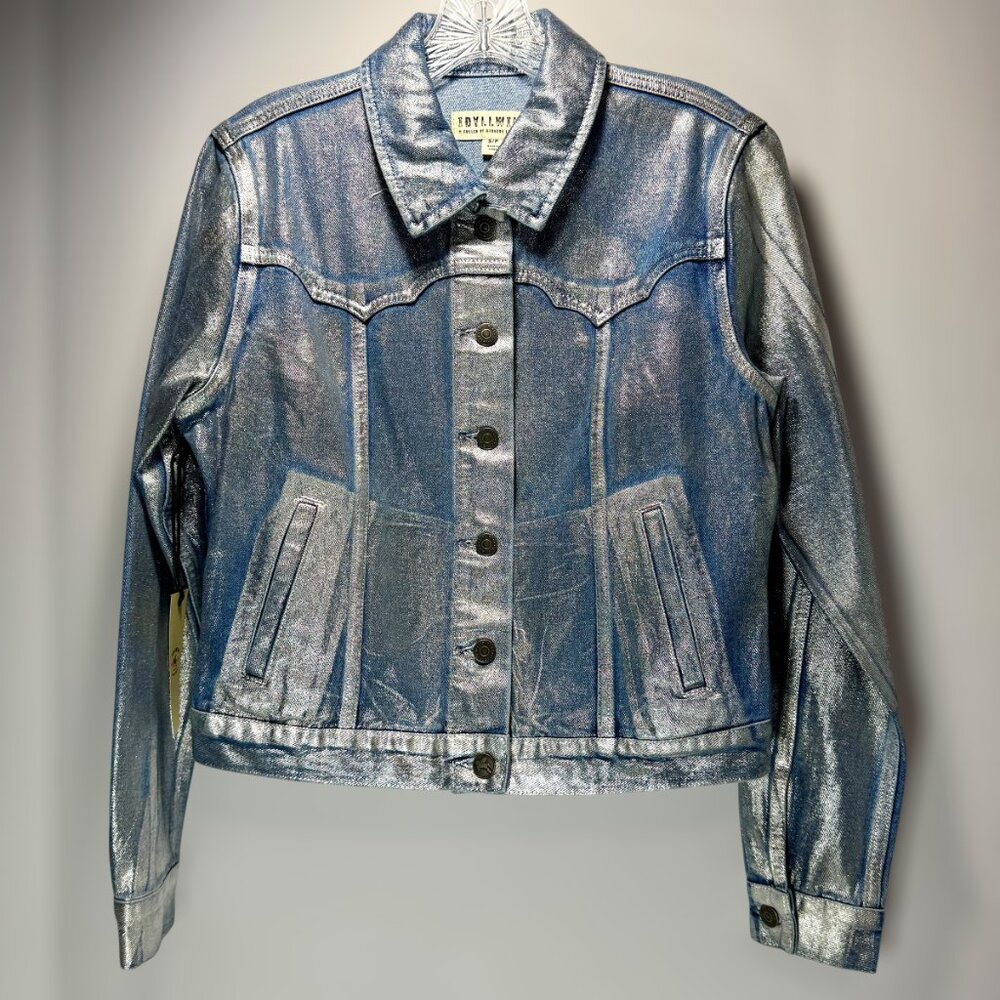 Idyllwind Foiled Denim Jacket Women’s Small S/P Silver Shimmer NWT